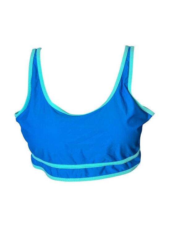 Blooming Jelly Other - Blue Athletic Bikini Crop Top LG Adjustable Straps Padded Lined Top Only